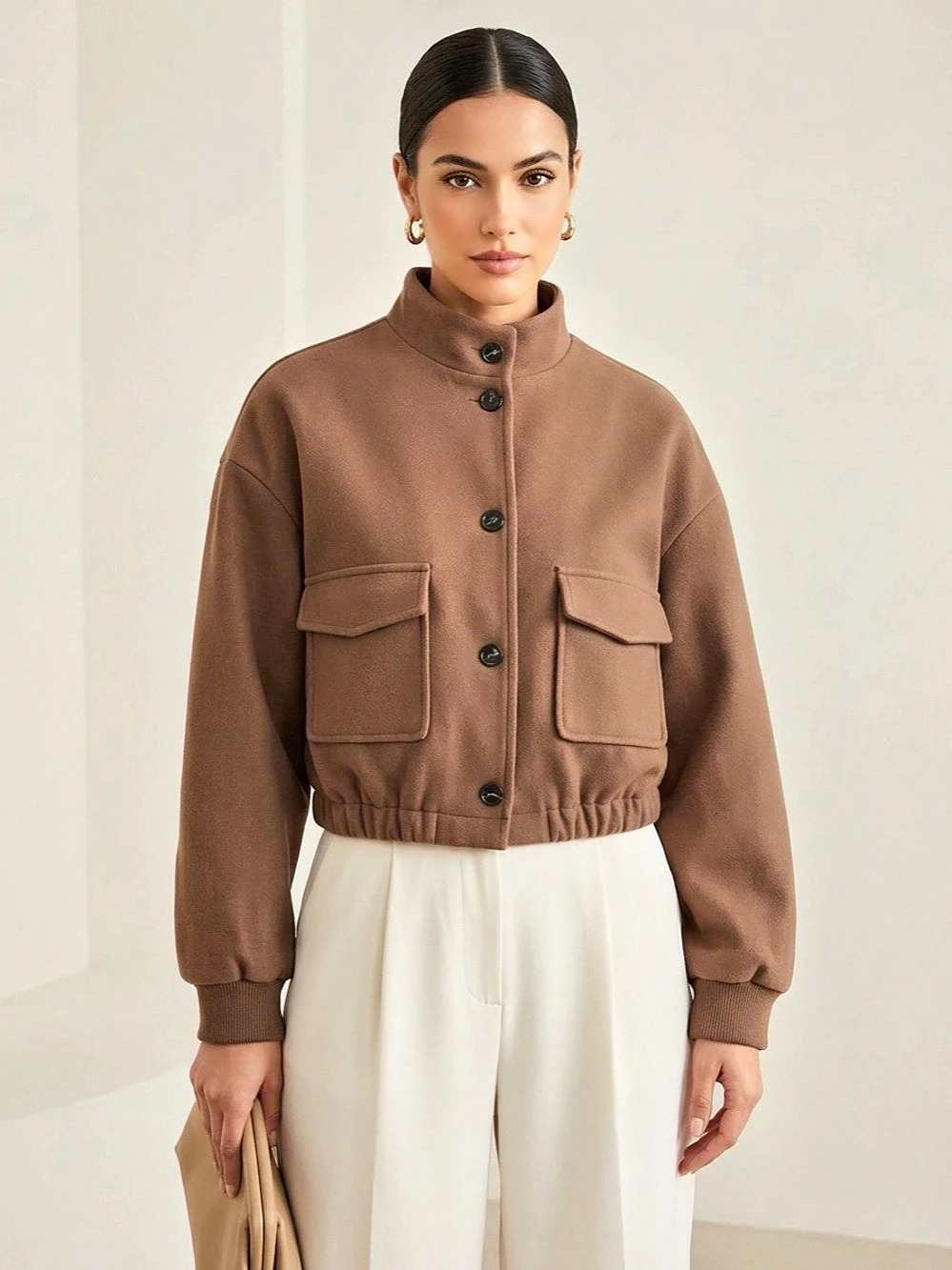 Dazy Brown Bomber Jacket Size Large Like New